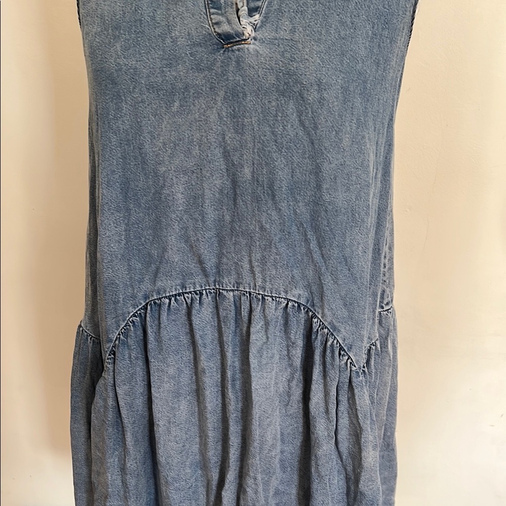Catherine Malandrino Blue Jean like Smocked Ruffled Dress - Picture 4 of 11